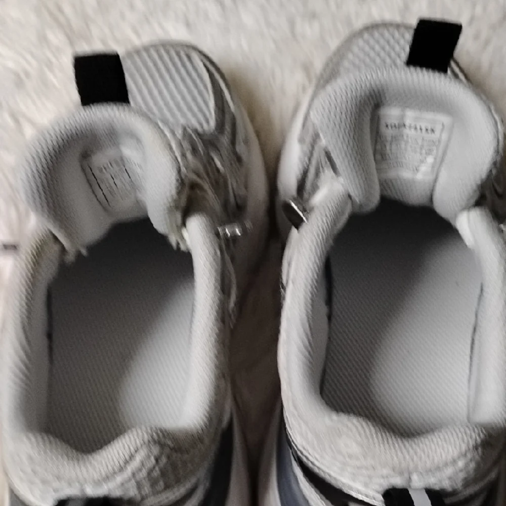 Stylish Silver and White Kids Like 7/10 Years Old Sneakers